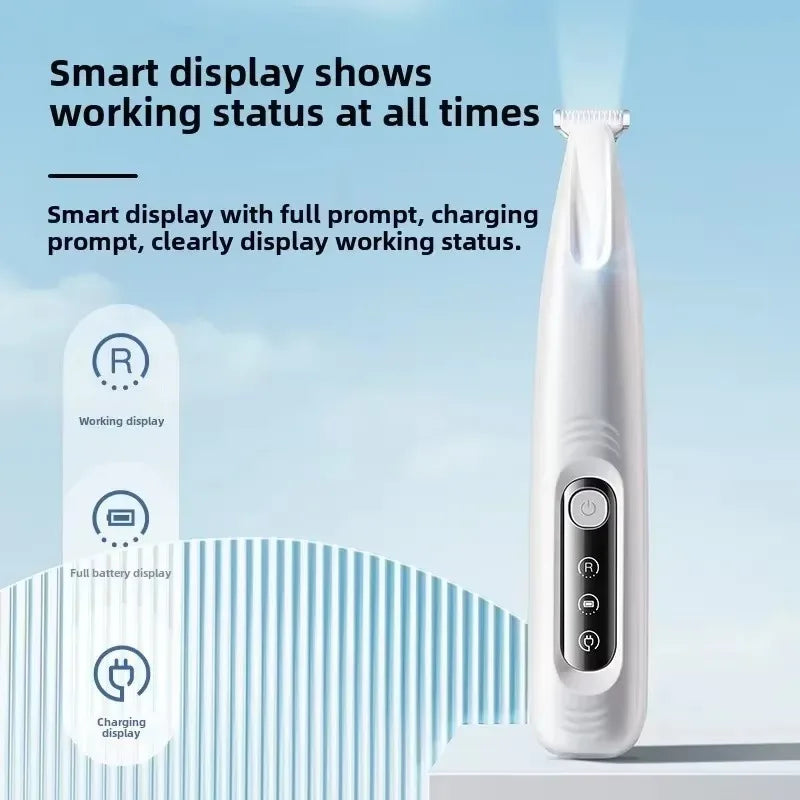 Professional Dog Grooming Clippers & LED Light LCD Display 18Mm Wide Blade for Paw Trimming Low Noise Cordless Pet Hair Trimmer