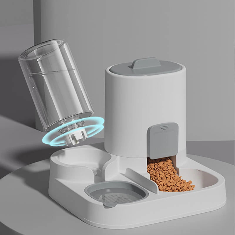 Two-in-One Cat and Dog Feeding Station: Smooth Food and Water Dispenser Bowl