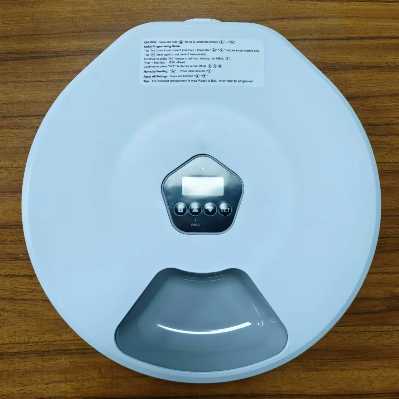 Programmable 5-Meal Automatic Wet/Dry Pet Feeder for Cats and Dogs
