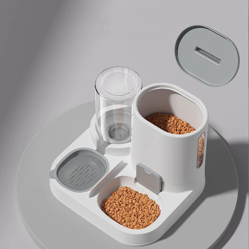 Two-in-One Cat and Dog Feeding Station: Smooth Food and Water Dispenser Bowl