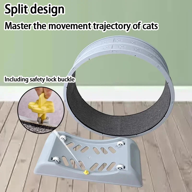 1Pc Indoor Cat Roller Treadmill Silent Non-Electric Pet Exercise Wheel Cylindrical Tread Design Safe Ramp Promotes Pet Health