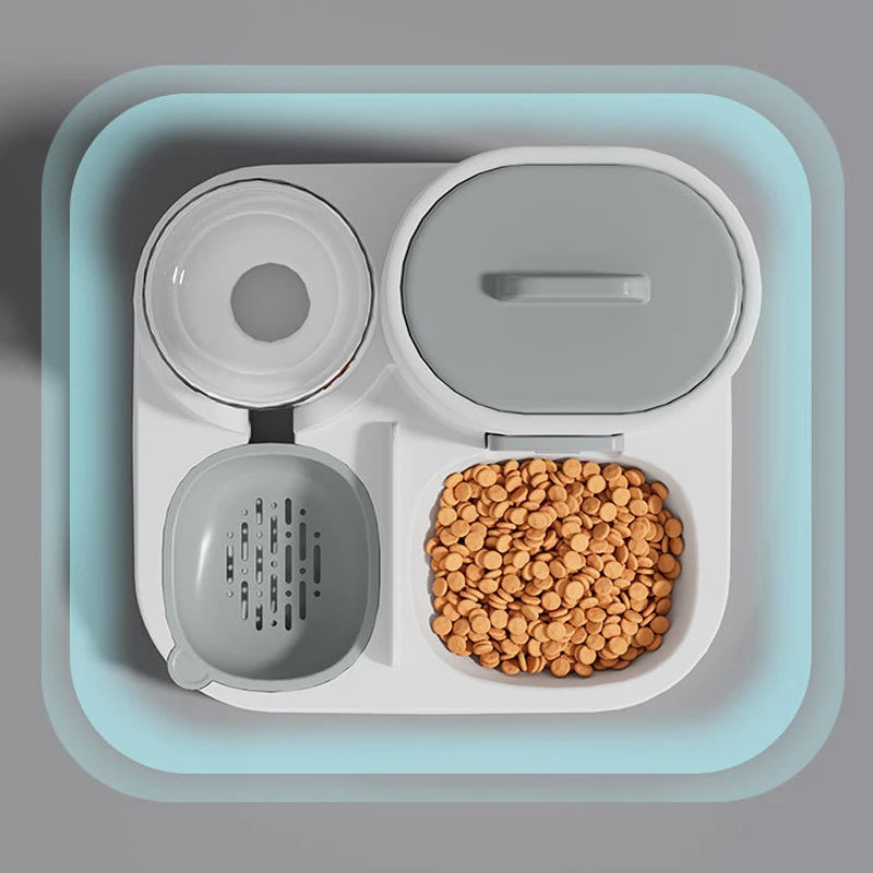 Two-in-One Cat and Dog Feeding Station: Smooth Food and Water Dispenser Bowl