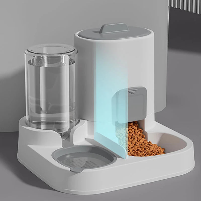 Two-in-One Cat and Dog Feeding Station: Smooth Food and Water Dispenser Bowl