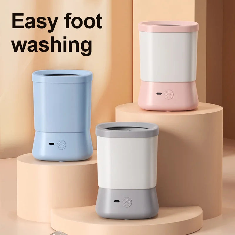 Automatic Pet Foot Washer, Removable Electric Plastic Paw Cleaner, Soft and Dense Bristles for Cleaning, Cat Dog Paw Cleaner