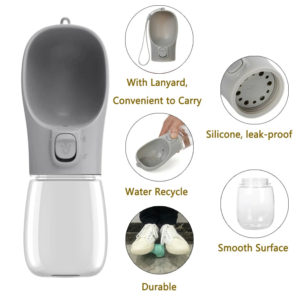 Portable Leakproof Water Bottle for Dogs - Ideal for Outdoor Hiking and Travel, Suitable for All Breeds