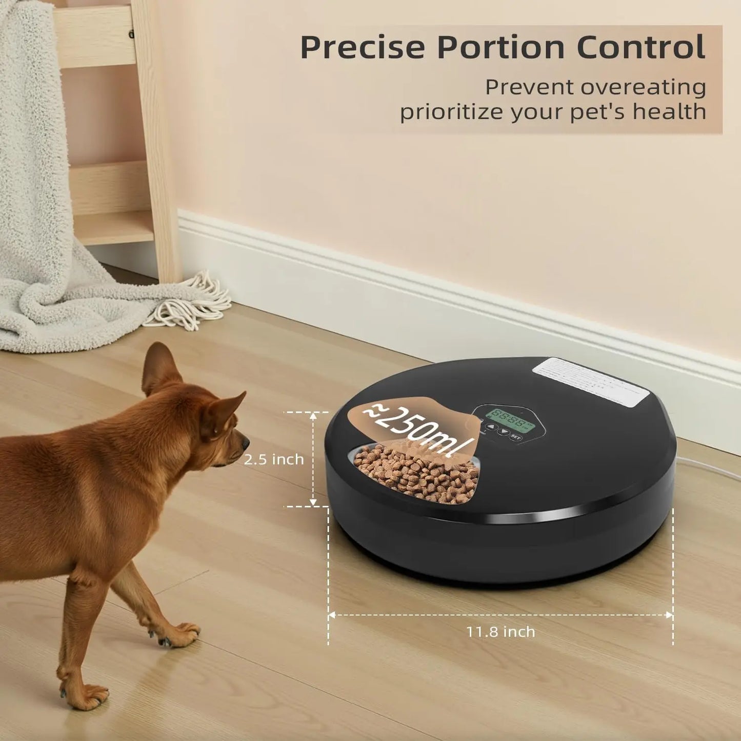 Programmable 5-Meal Automatic Wet/Dry Pet Feeder for Cats and Dogs