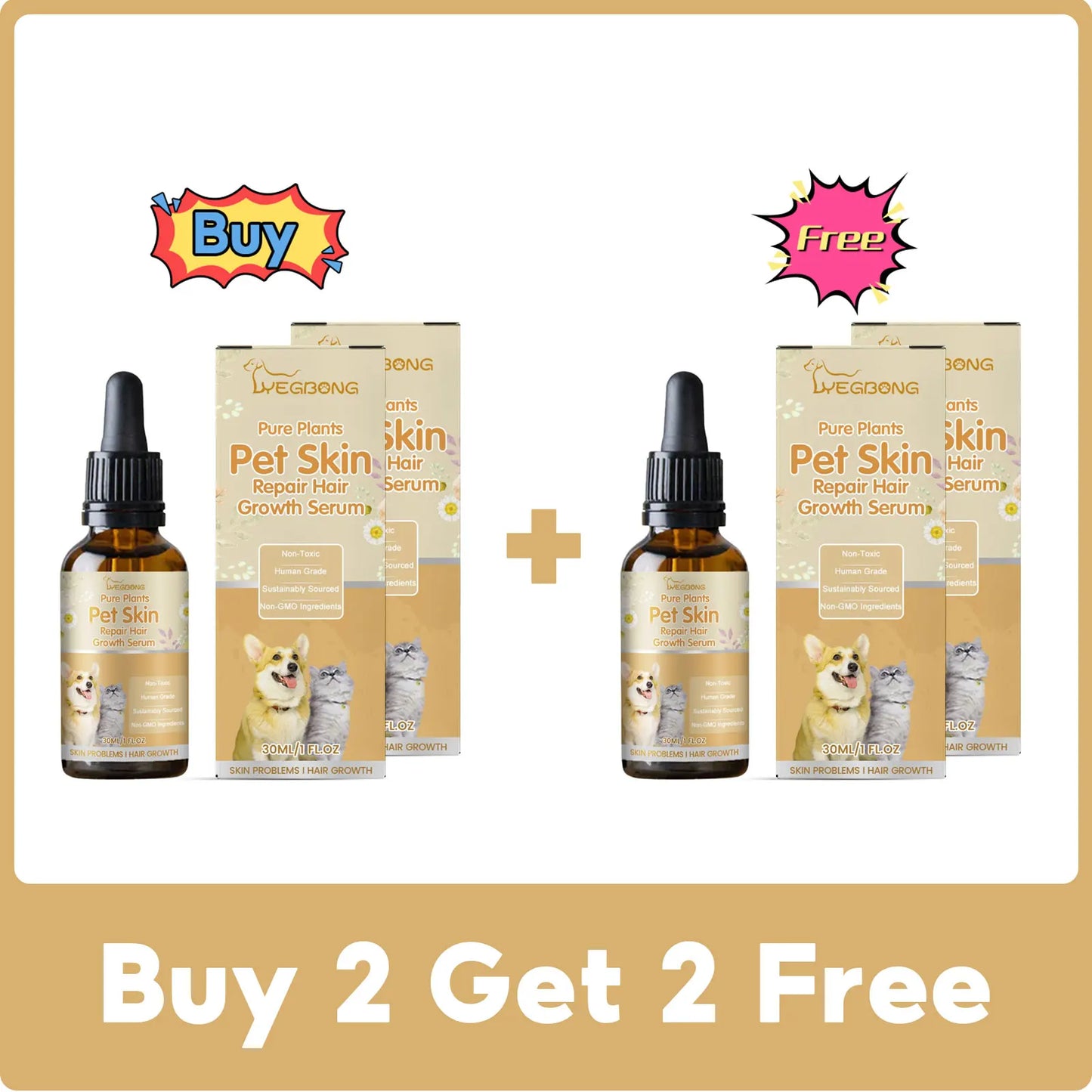 Pet Skin Repair Essence - Moisturizing Coat Conditioner for Hair Regrowth and Wound Healing in Cats