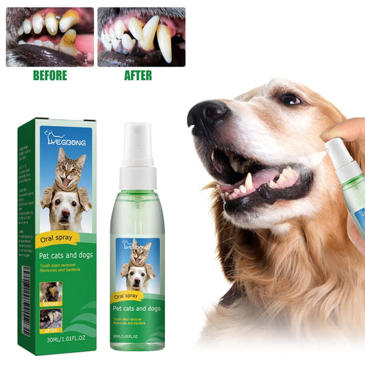 Pet Oral Care Spray - Dental Freshener and Tartar Remover for Dogs