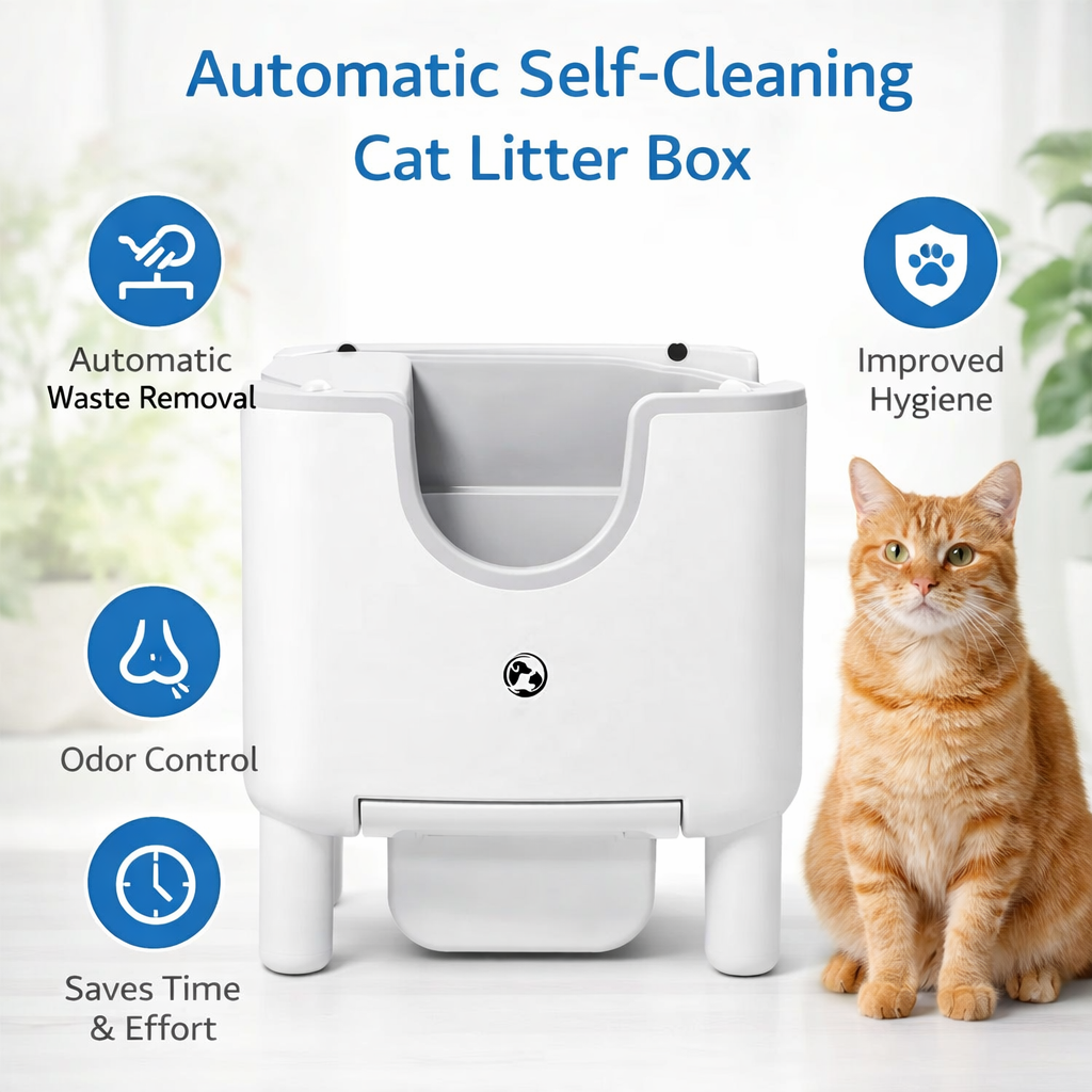 Revolutionary F6 Open-Top Automatic Cat Litter Box: Self-Cleaning, Odor-Free, and Safe for Your Feline Friend