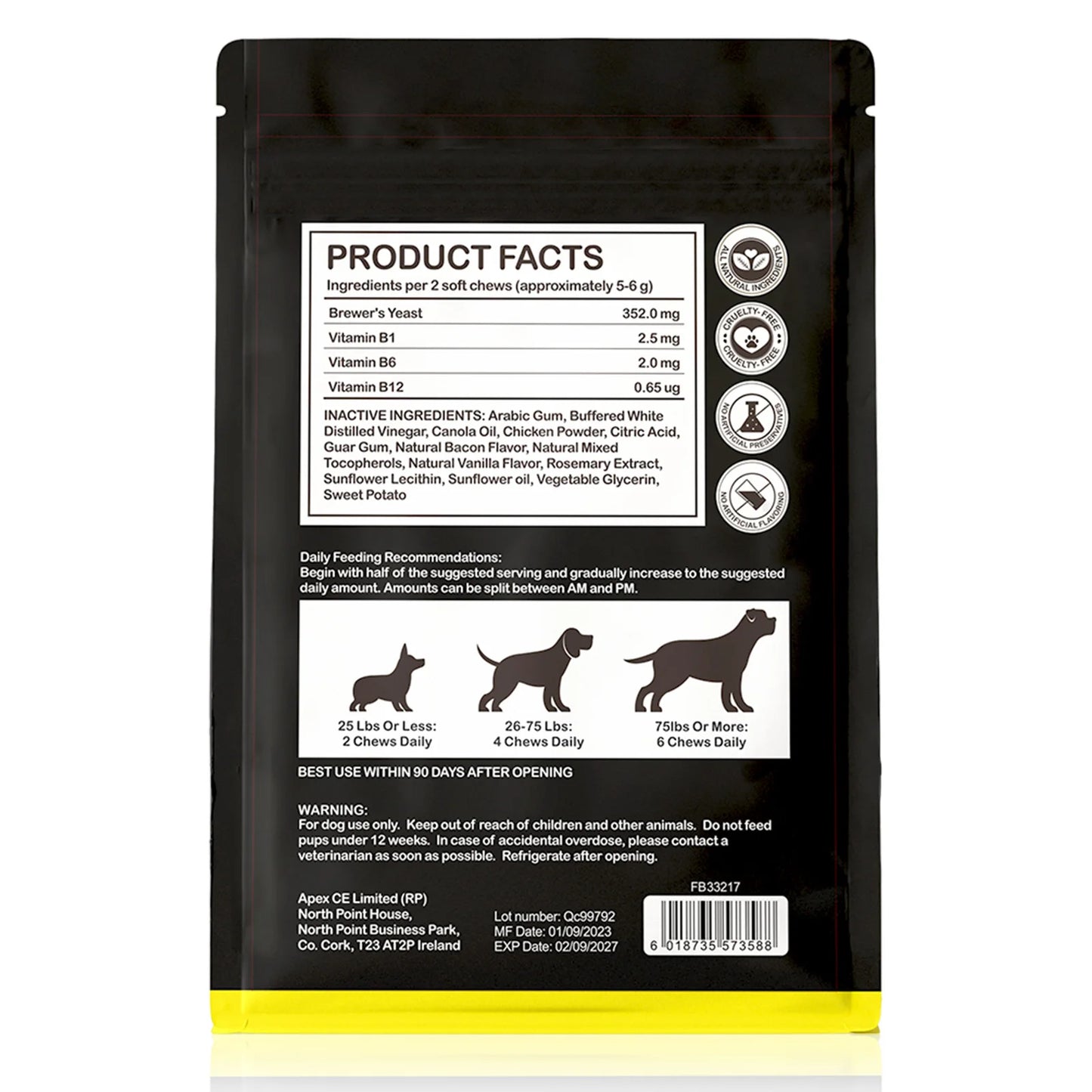 Natural Flea and Tick Prevention for Dogs - 60 Fast-Acting Chewables for All Breeds and Ages