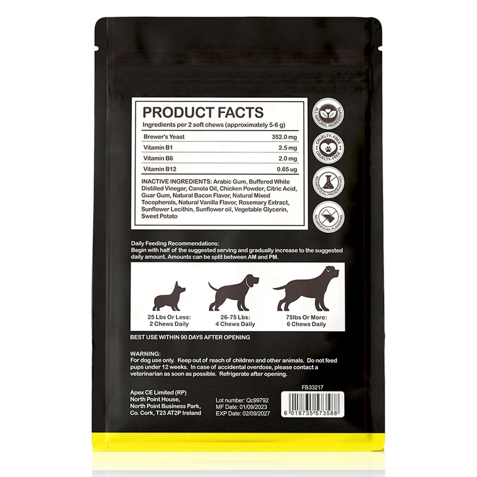 Natural Flea and Tick Prevention for Dogs - 60 Fast-Acting Chewables for All Breeds and Ages