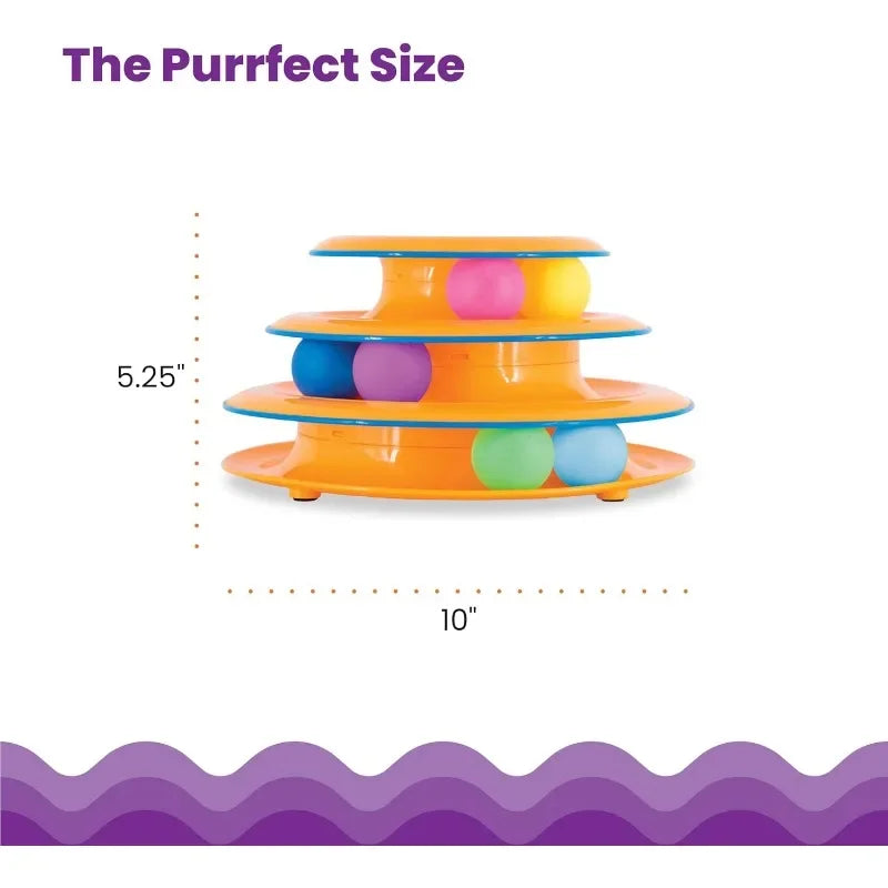 Pet Toy Four-Layer Turntable Pet Intelligence Training Track Tower Funny Cat Toy Disc with Rotating Ball Tunnel Track Disc
