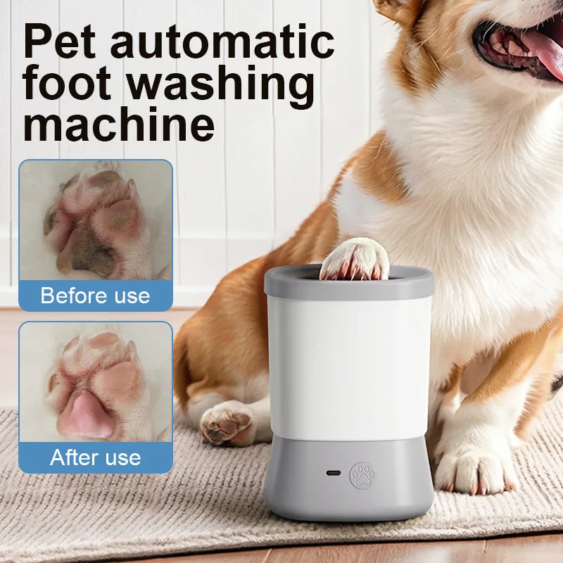 Automatic Pet Foot Washer, Removable Electric Plastic Paw Cleaner, Soft and Dense Bristles for Cleaning, Cat Dog Paw Cleaner
