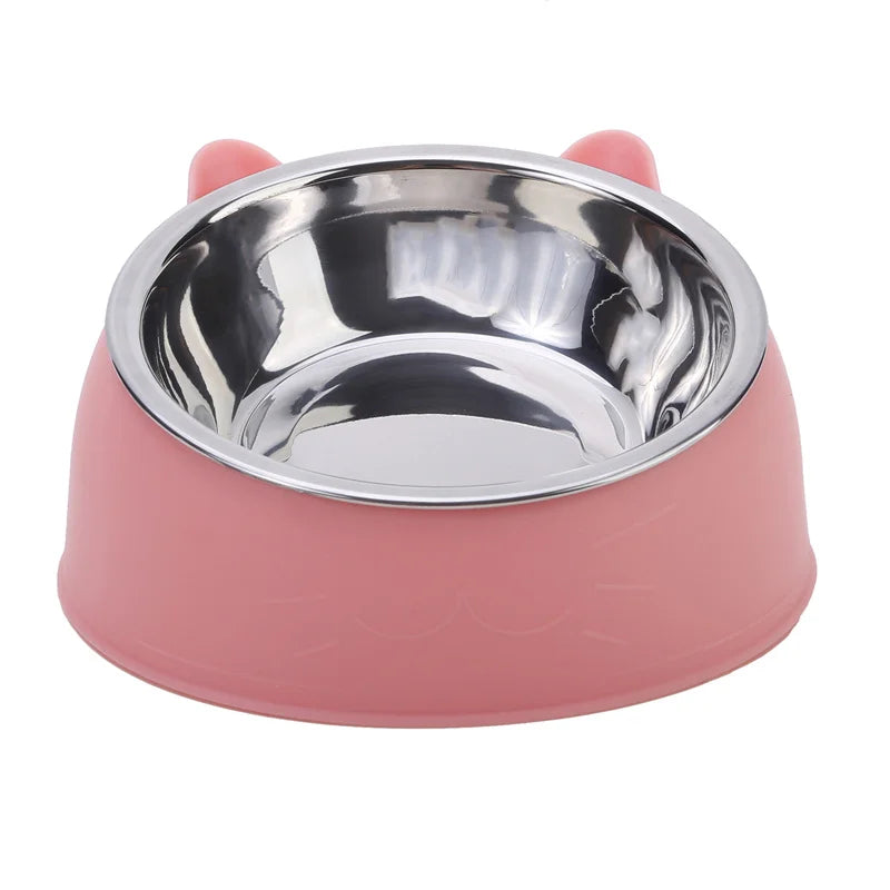 100ML Elevated Non-Slip Pet Bowl for Cats and Dogs - 15 Degrees Tilted Design for Comfortable Feeding and Hydration