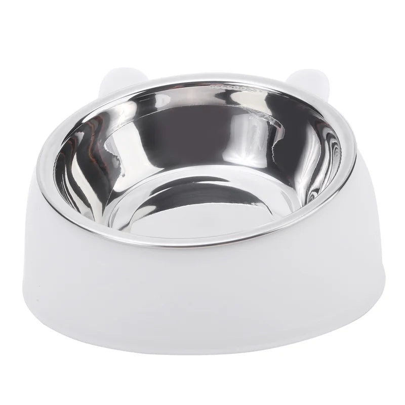 100ML Elevated Non-Slip Pet Bowl for Cats and Dogs - 15 Degrees Tilted Design for Comfortable Feeding and Hydration