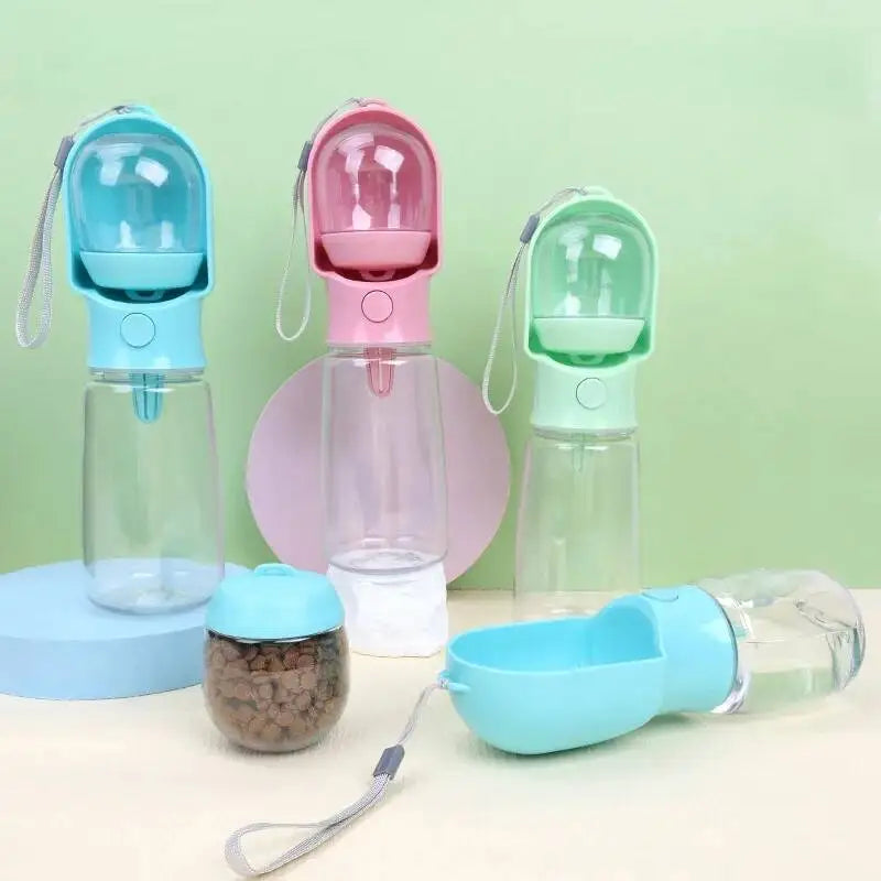 Ultimate 3-in-1 Leakproof Pet Water Bottle and Food Container for Adventure-Ready Dogs and Cats
