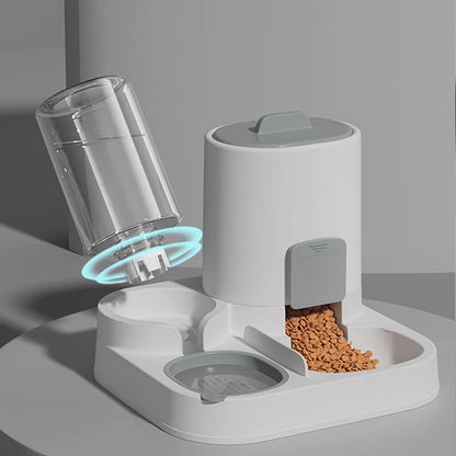 Two-in-One Cat and Dog Feeding Station: Smooth Food and Water Dispenser Bowl
