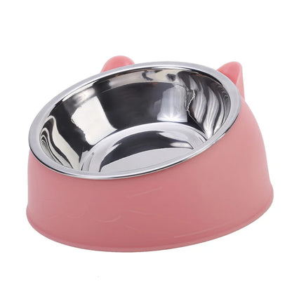 100ML Elevated Non-Slip Pet Bowl for Cats and Dogs - 15 Degrees Tilted Design for Comfortable Feeding and Hydration