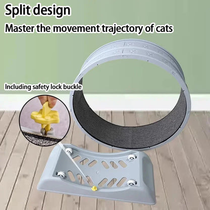 1Pc Indoor Cat Roller Treadmill Silent Non-Electric Pet Exercise Wheel Cylindrical Tread Design Safe Ramp Promotes Pet Health