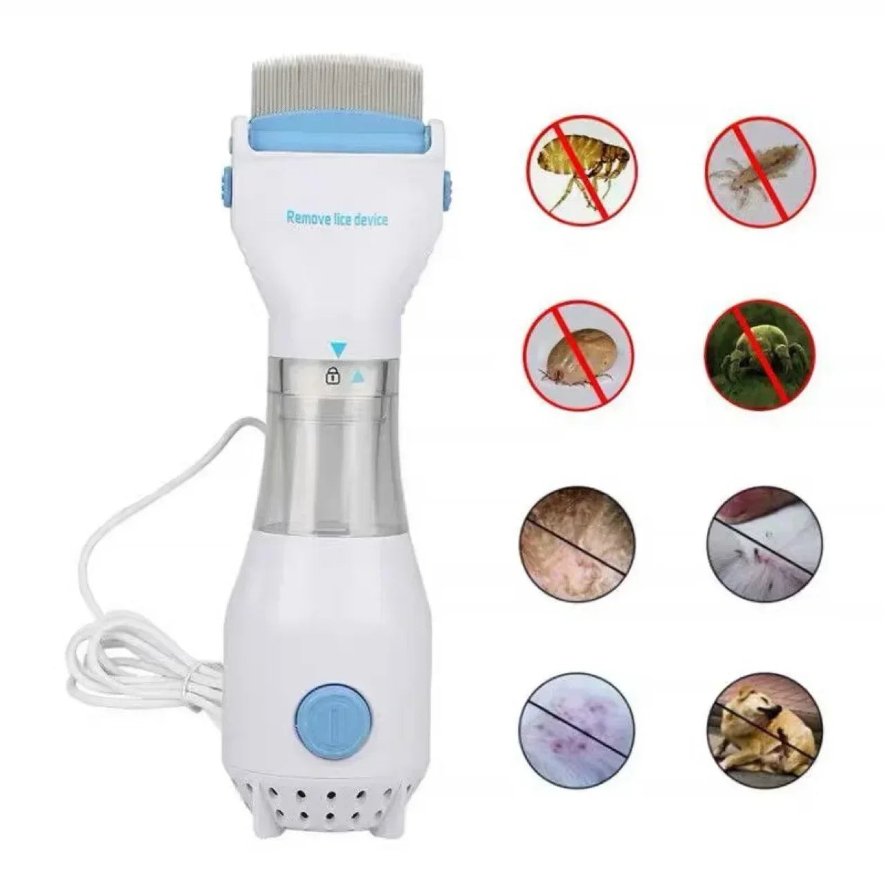 Multifunctional Electric Lice and Flea Removal Comb for Cats and Dogs - Effective Hair Cleaner and Lice Remover Brush