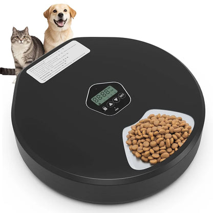 Programmable 5-Meal Automatic Wet/Dry Pet Feeder for Cats and Dogs