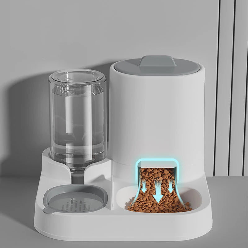 Two-in-One Cat and Dog Feeding Station: Smooth Food and Water Dispenser Bowl