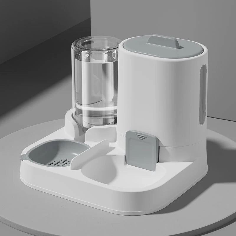 Two-in-One Cat and Dog Feeding Station: Smooth Food and Water Dispenser Bowl
