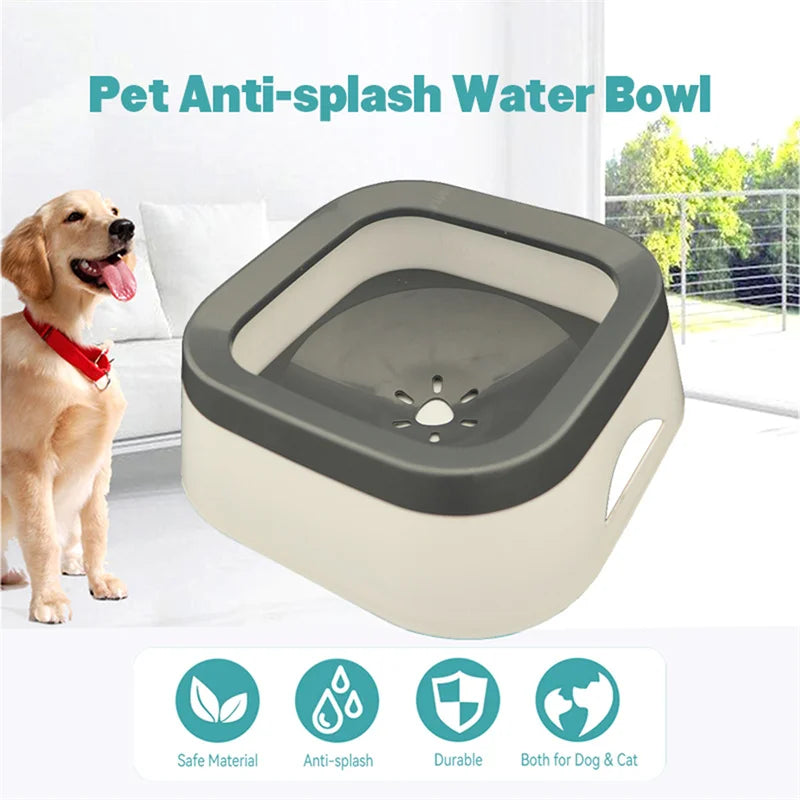 Large Capacity Anti-Splash Water Bowl for Dogs and Cats - 1L Pet Drinking Fountain