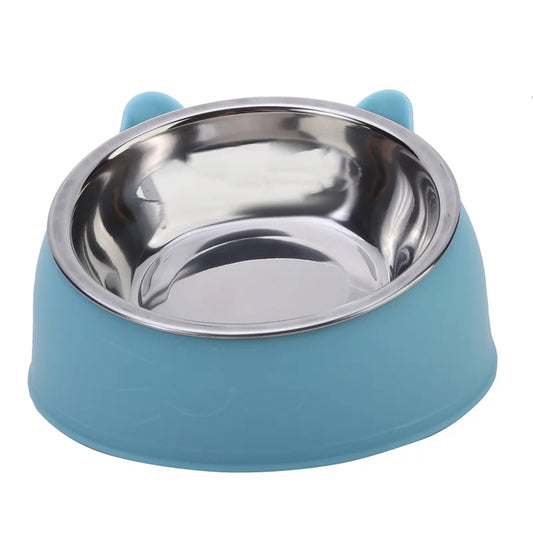 100ML Elevated Non-Slip Pet Bowl for Cats and Dogs - 15 Degrees Tilted Design for Comfortable Feeding and Hydration