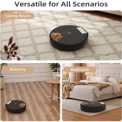 Programmable 5-Meal Automatic Wet/Dry Pet Feeder for Cats and Dogs