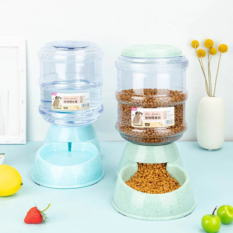 Large Capacity Automatic Pet Feeder and Water Dispenser for Dogs and Cats