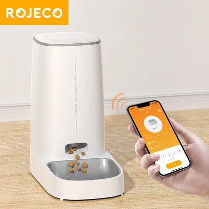 Smart Automatic Cat Feeder with Wi-Fi and Remote Control for Dry Food Dispensing for Cats and Dogs