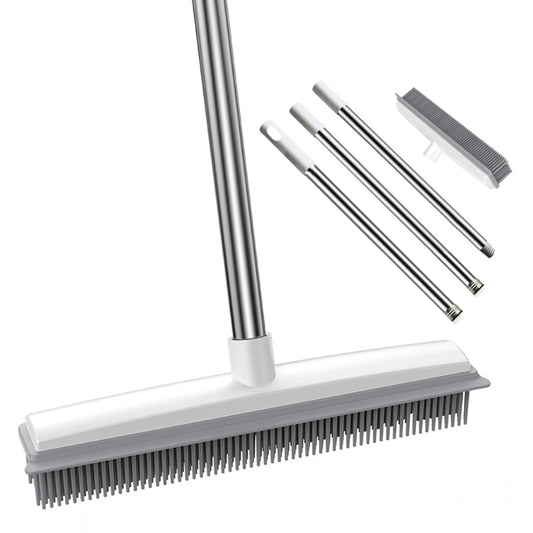 Revolutionary Rubber Broom & Squeegee Combo: The Ultimate Pet Hair & Fur Remover for Fluff Carpets and Hardwood Floors!