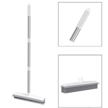 Revolutionary Rubber Broom & Squeegee Combo: The Ultimate Pet Hair & Fur Remover for Fluff Carpets and Hardwood Floors!