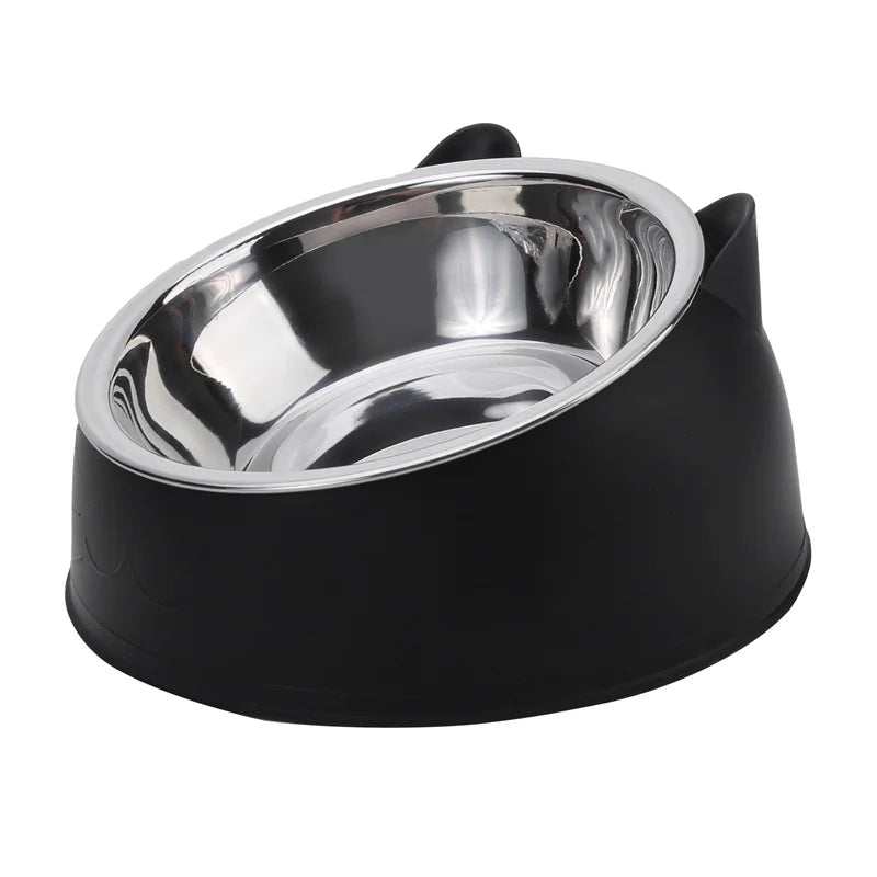 100ML Elevated Non-Slip Pet Bowl for Cats and Dogs - 15 Degrees Tilted Design for Comfortable Feeding and Hydration