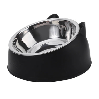 100ML Elevated Non-Slip Pet Bowl for Cats and Dogs - 15 Degrees Tilted Design for Comfortable Feeding and Hydration