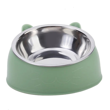 100ML Elevated Non-Slip Pet Bowl for Cats and Dogs - 15 Degrees Tilted Design for Comfortable Feeding and Hydration