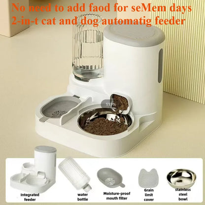 Automatic Cat and Dog Feeder with Integrated Water Dispenser