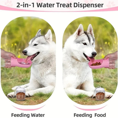 Ultimate 3-in-1 Leakproof Pet Water Bottle and Food Container for Adventure-Ready Dogs and Cats